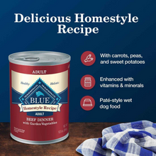 Load image into Gallery viewer, Blue Buffalo Homestyle Recipe Adult Beef Dinner with Garden Vegetables Canned Dog Food