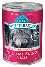 Load image into Gallery viewer, Blue Buffalo Wilderness High-Protein Grain-Free Chicken & Salmon Grill Adult Canned Dog Food