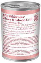 Load image into Gallery viewer, Blue Buffalo Wilderness High-Protein Grain-Free Chicken & Salmon Grill Adult Canned Dog Food
