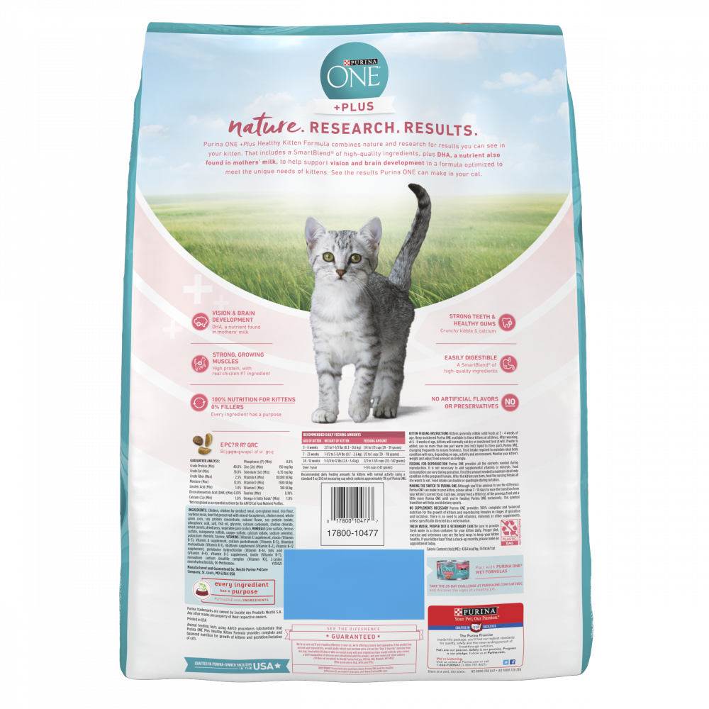 Purina ONE +Plus Healthy Kitten Dry Cat Food – Village Pets & Supplies