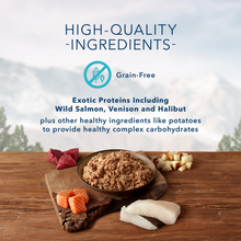 Load image into Gallery viewer, Blue Buffalo Wilderness Grain Free Denali Dinner with Salmon, Venison & Halibut Canned Dog Food