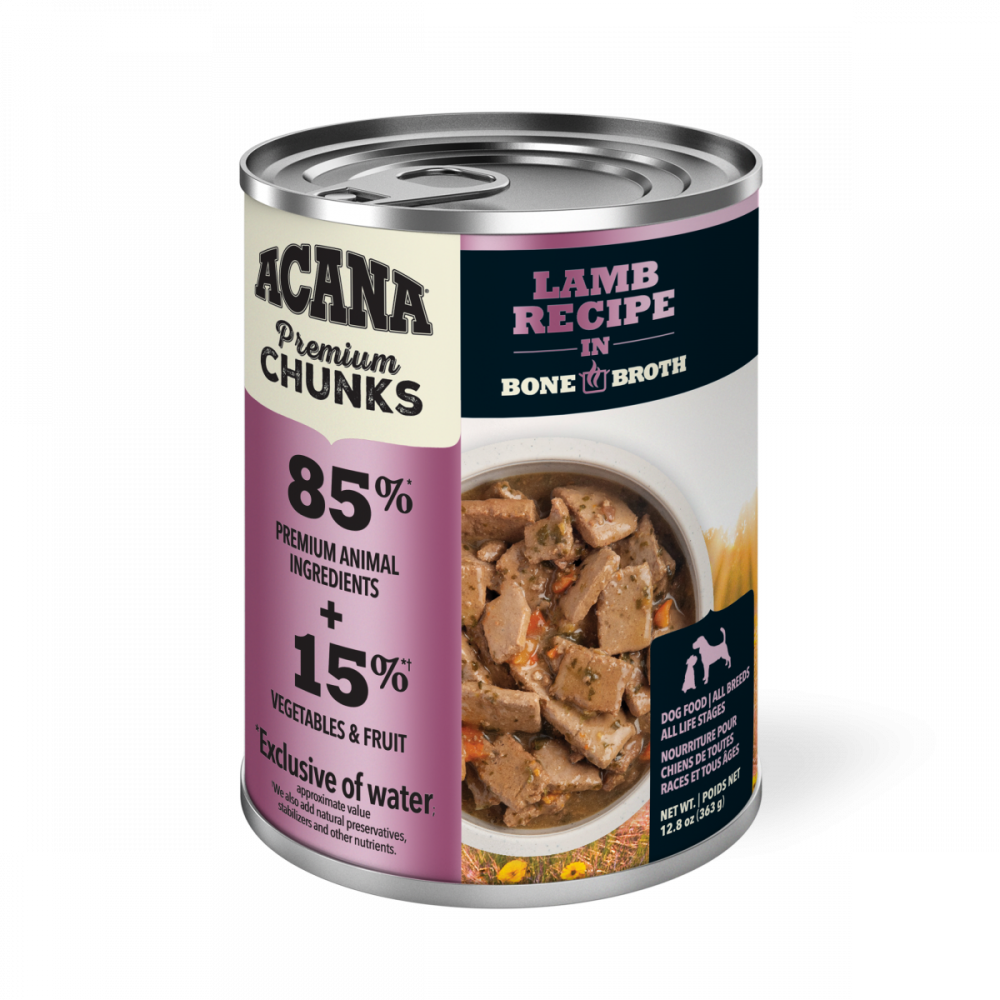 ACANA Premium Chunks Grainfree Lamb Recipe in Bone Broth Wet Dog Food