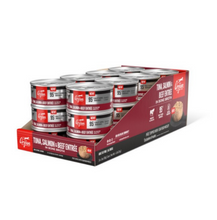 Load image into Gallery viewer, ORIJEN Tuna, Salmon &amp; Beef Entree in Bone Broth Canned Cat Food
