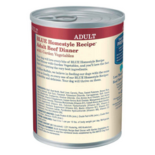 Load image into Gallery viewer, Blue Buffalo Homestyle Recipe Adult Beef Dinner with Garden Vegetables Canned Dog Food
