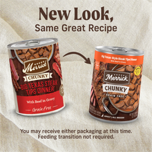 Load image into Gallery viewer, Merrick Grain Free Big Texas Steak Tips Dinner Canned Dog Food
