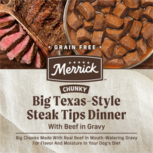 Load image into Gallery viewer, Merrick Grain Free Big Texas Steak Tips Dinner Canned Dog Food
