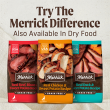 Load image into Gallery viewer, Merrick Grain Free Big Texas Steak Tips Dinner Canned Dog Food
