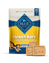 Load image into Gallery viewer, Blue Health Bars Baked With Banana &amp; Yogurt Dog Treats
