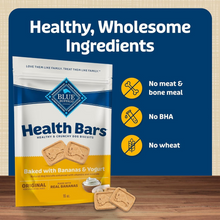 Load image into Gallery viewer, Blue Health Bars Baked With Banana &amp; Yogurt Dog Treats
