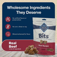 Load image into Gallery viewer, Blue Buffalo Bits Tender Beef Natural Soft Moist Training Dog Treats
