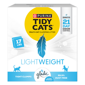 Tidy Cats Clear Springs Scent LightWeight Glade Tough Odor Solutions Clumping Cat Litter