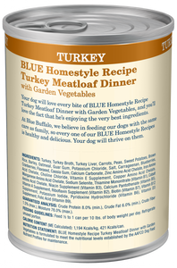 Blue Buffalo Homestyle Recipe Adult Turkey Meatloaf Dinner with Garden Vegetables Canned Dog Food