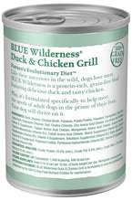 Load image into Gallery viewer, Blue Buffalo Wilderness High-Protein Grain-Free Duck &amp; Chicken Grill Adult Canned Dog Food
