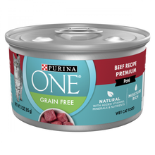 Load image into Gallery viewer, Purina ONE Grain Free Premium Pate Beef Canned Cat Food
