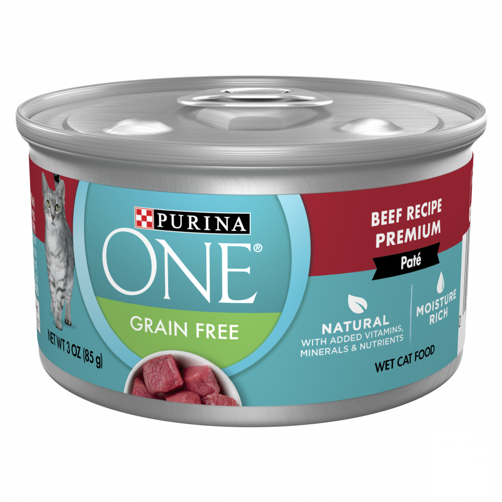 Purina ONE Grain Free Premium Pate Beef Canned Cat Food