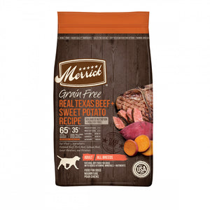 Merrick Dry Dog Food Real Texas Beef & Sweet Potato Grain Free Dog Food Recipe