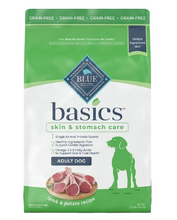 Load image into Gallery viewer, Blue Buffalo Basics Adult Skin &amp; Stomach Care Grain-Free Lamb &amp; Potato Recipe Dry Dog Food
