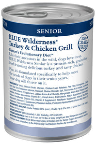 Blue Buffalo Wilderness High-Protein Grain-Free Turkey & Chicken Grill Senior Canned Dog Food