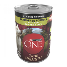 Load image into Gallery viewer, Purina ONE SmartBlend True Instinct with Grain Free Chicken and Duck Classic Ground Canned Dog Food
