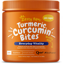 Load image into Gallery viewer, Zesty Paws Turmeric Curcumin Bites Joint &amp; Immune Health Duck Soft Chews for Dogs
