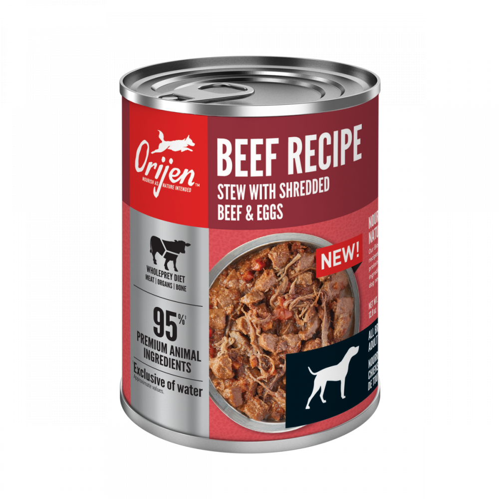 ORIJEN Beef Recipe Stew with Shredded Beef and Eggs Grain Free Dog Food