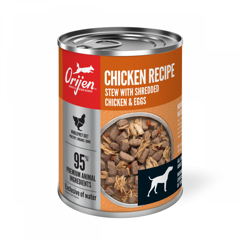 ORIJEN Real Meat Shreds, Grain-free, Chicken Recipe Stew, Premium Wet Dog Food