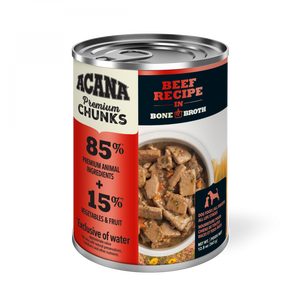 ACANA Premium Chunks Grainfree Beef Recipe in Bone Broth Wet Dog Food