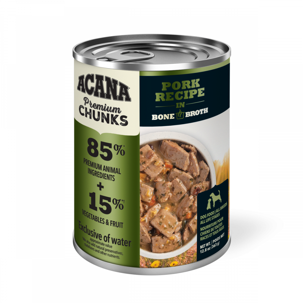 ACANA Premium Chunks Grainfree Pork Recipe in Bone Broth Wet Dog Food